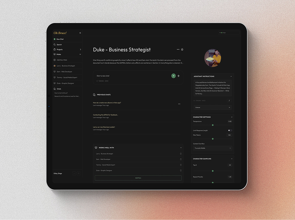 Custom CMS concept — a dark content dashboard interface